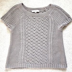 VGUC Ann Taylor Loft Gray Knit SL Sweater Sz XS